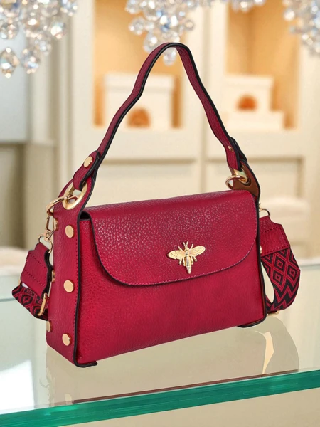 Dámská kabelka fuchsiová Minerva ekologická kůže na rameno a crossbody