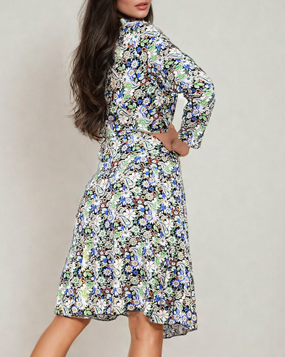 Royalfashion Dámské midi vzorované šaty