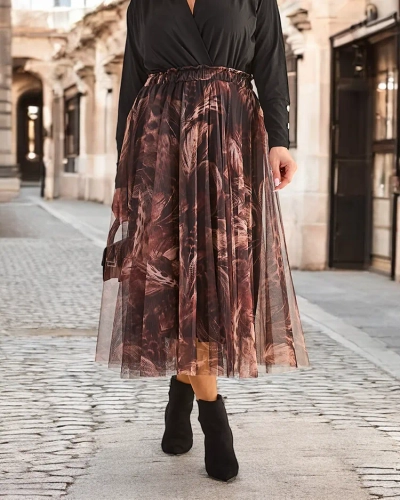 Dvouvrstvá střední sukně Royalfashion pro ženy