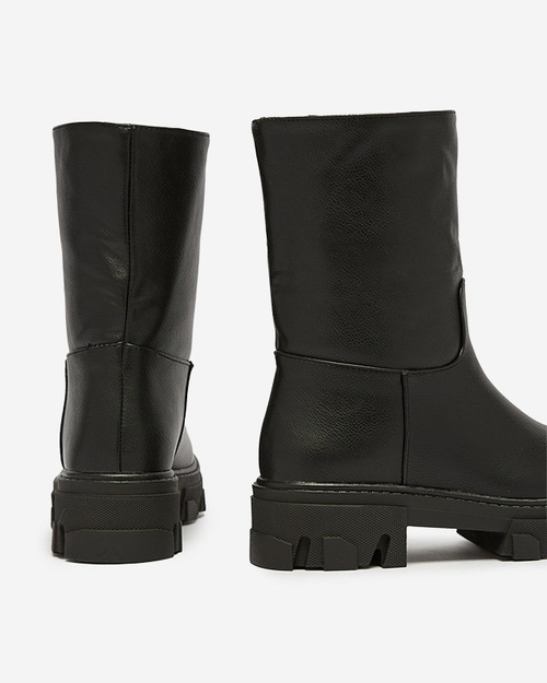 Чорні жіночі чоботи з утепленням Mekira