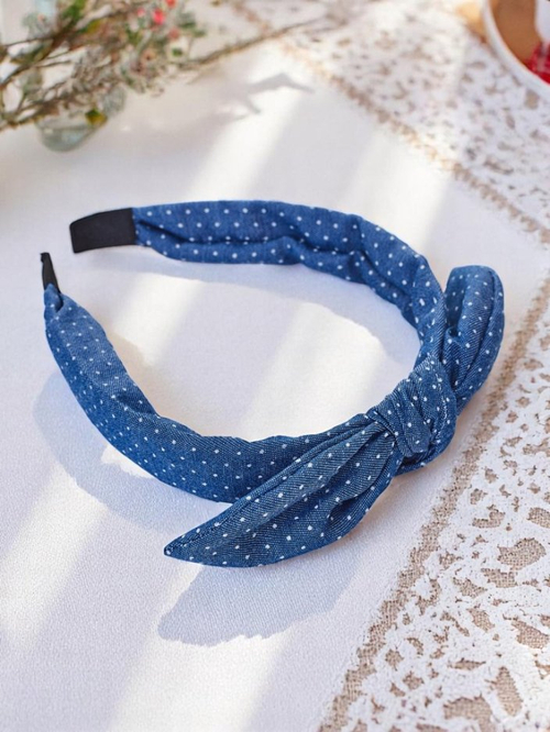 Royalfashion Обідок для волосся з бантом у горошок Lilka