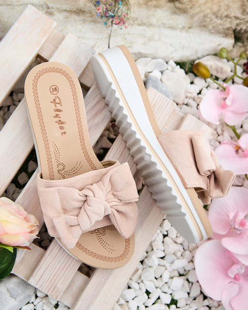 Royalfashion Жіночі шльопанці з бантом Erinner