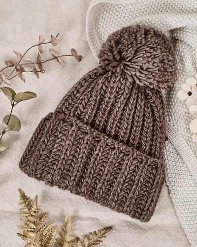 Dámská pletená čepice Royalfashion s mašlí