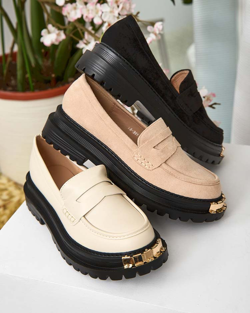 Жіночі Лофери Aurelia Бежеві на Платформі 5см - Стильні та Зручні