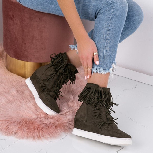 Темно-зелені снікерси з бахромою Kennedy - Взуття