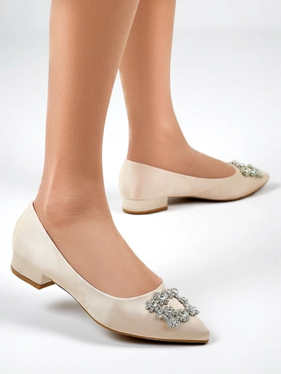 Royalfashion жіночі балетки а-ля сатин з декоративною пряжкою Legant