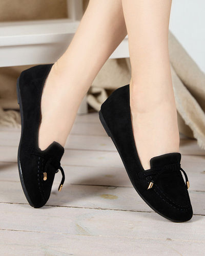 Černé dámské mokasíny s mašlí Neruki - Obuv