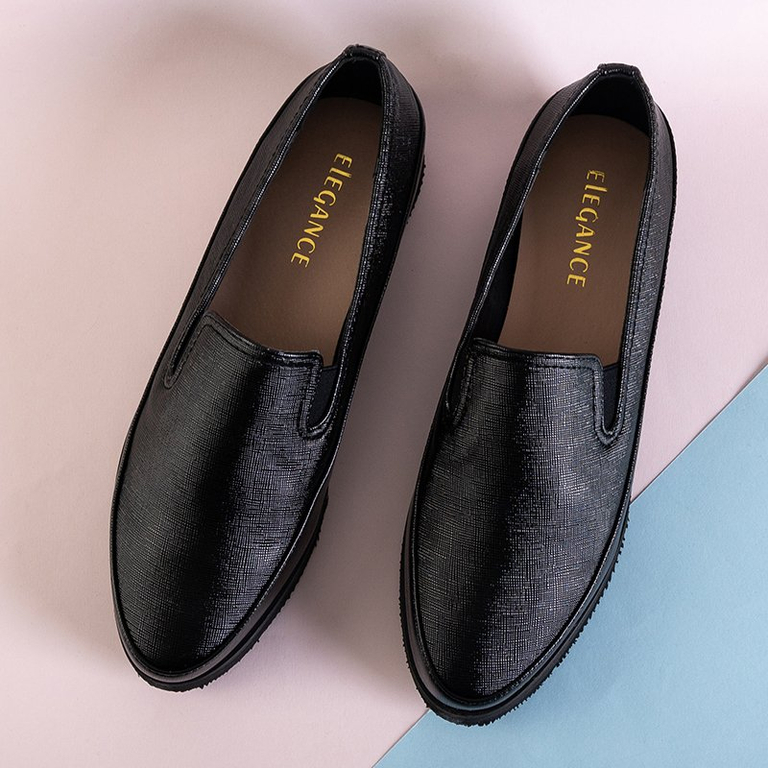 OUTLET Dámské černé lesklé slip on boty Melerda - Obuv