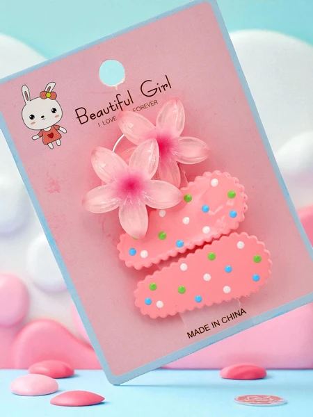 Sada spon do vlasů s květinovým motivem