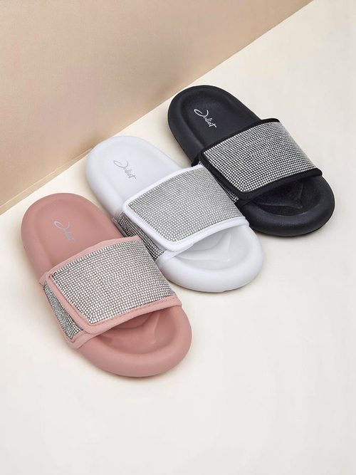 Royalfashion Жіночі шльопанці на плоскій підошві Sparkle Step