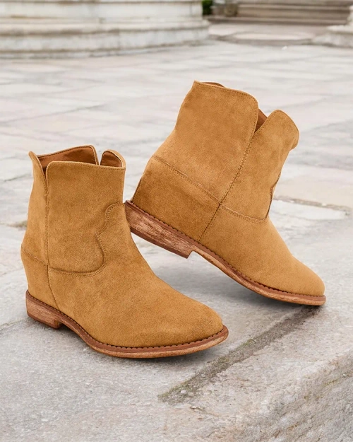 Ботфорти Royalfashion у ковбойському стилі на прихований клиновий каблук Blueston