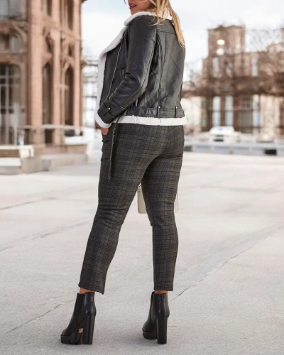 Royalfashion Zateplené dámské tegínové kalhoty PLUS SIZE