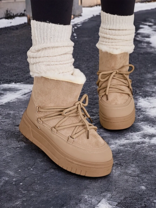 Жіночі зимові черевики на шнурівці Royalfashion Moniuc