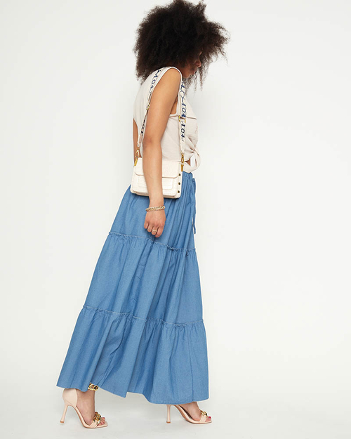 Світло-блакитна жіноча спідниця максі PLUS SIZE