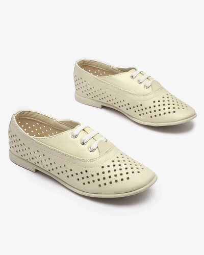 Бежеві дитячі ажурні мокасини Janno- Footwear
