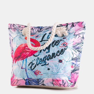 Vícebarevná plážová taška s plameňáky - Kabelky