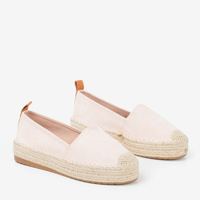 Světle růžové espadrily na platformě Umox - Obuv 1