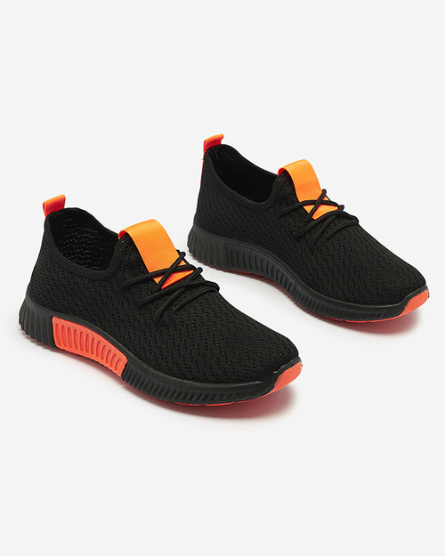 Чорні жіночі спортивні туфлі з помаранчевими вставками Keteti - Взуття
