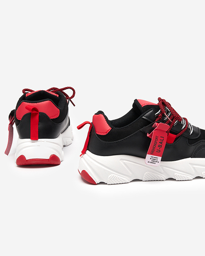 Černočervené dámské sportovní boty tenisky Sinoffi - Obuv