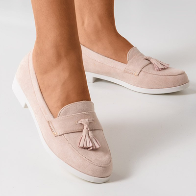 Рожеві жіночі лофери з бахромою Atrugiel