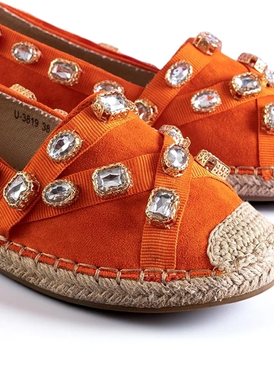 Oranžové dámské espadrilky s krystaly Wamba - obuv