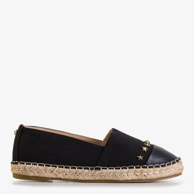 OUTLET Černé dámské espadrilky s hvězdami Fraus - obuv