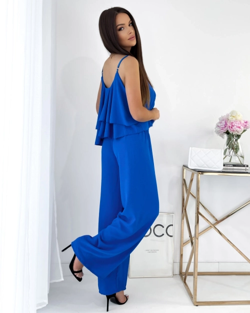 Жіночий комплект Royalfashion темно-синій з воланами