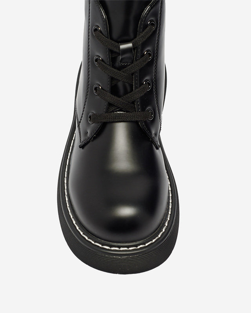 Чорні жіночі черевики з екошкіри на суцільній підошві Tarrafa - Взуття