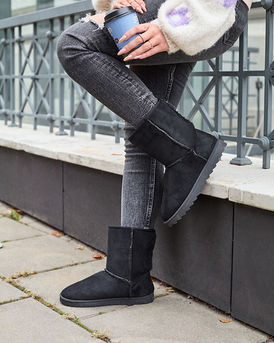 Royalfashion Černé boty a'la snow boots for women Leaner