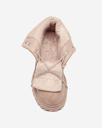 Tmavě růžové dámské zateplené boty Teruna - Obuv