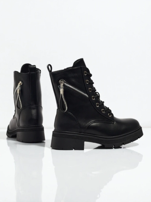 Ботильйони Жіночі Venus Чорні Шкіряні Елегантні на Осінь