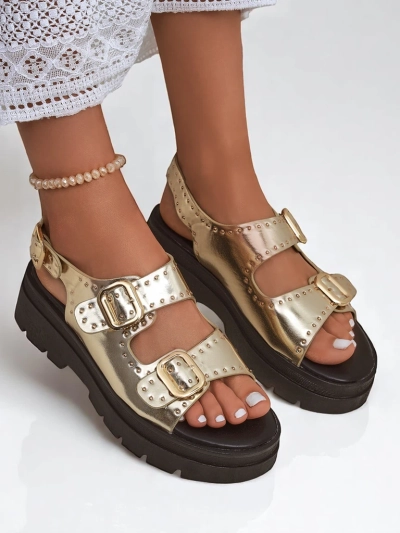 Royalfashion Dámské sandály na silnější podrážce s džety Rocky Chic