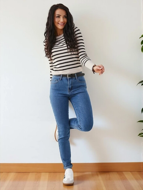 Royalfashion Жіночі бавовняні tapered джинси