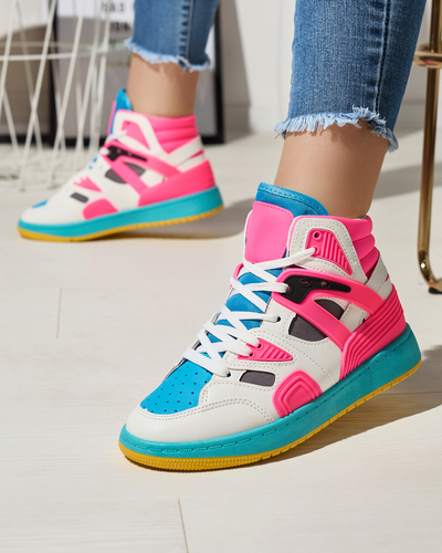 Fuchsiová dámská vysoká sportovní obuv s barevnými vložkami Ogera - Obuv