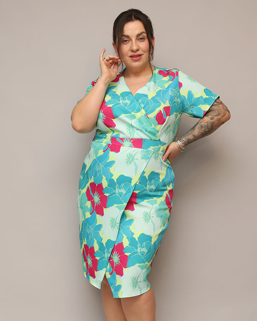 Royalfashion Жіноча сукня з квіткової тканини PLUS SIZE