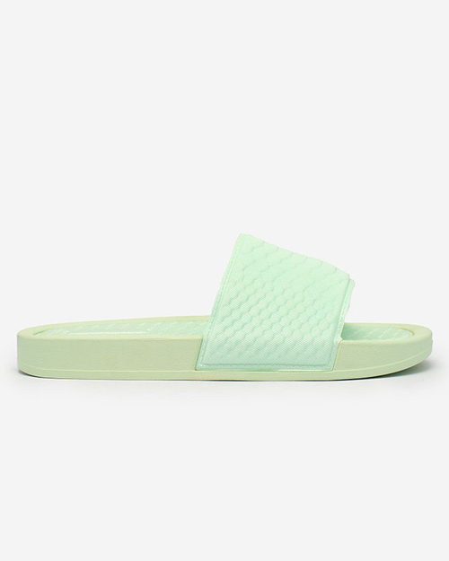 Зелені жіночі шльопанці з тисненням Galite