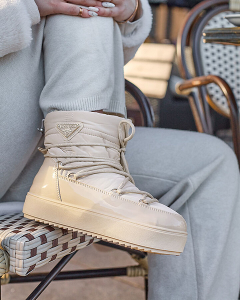 Royalfashion Dámské nazouvací boty a'la snow boots v béžové barvě Nevsone