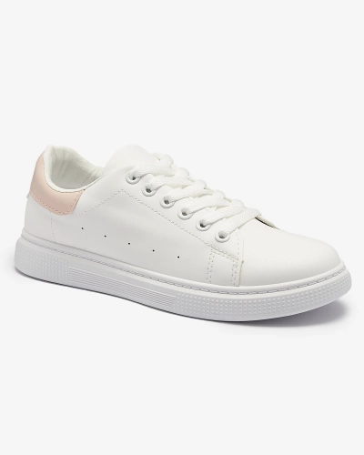 Білі жіночі спортивні кросівки з рожевою вставкою Asema- Footwear