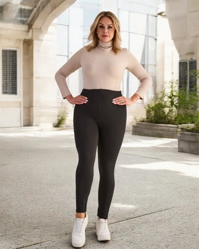 Чорні класичні жіночі утеплені легінси PLUS SIZE - Одяг