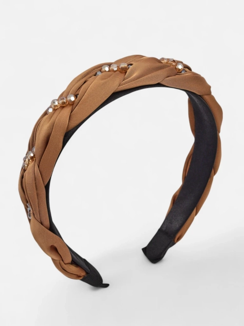 Royalfashion Пов'язка на волосся з плетінкою у косу та перлинками