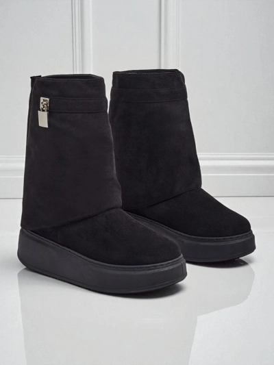 Krátké boty a'la sněhule dámské s připínacím svrškem Elizze