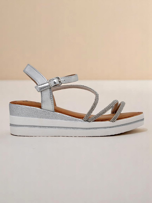 Royalfashion жіночі сандалі на танкетці зі стразами Ballosa