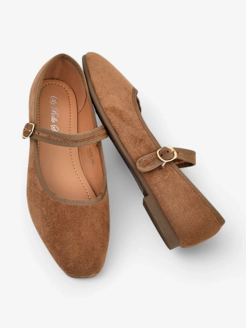 Royalfashion Жіночі балетки з екос замші з ремінцем Ernie