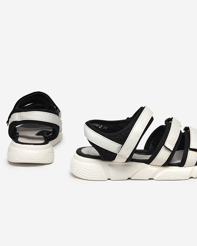 Dívčí sandály se zapínáním na suchý zip v bílé barvě Mumin-Shoes