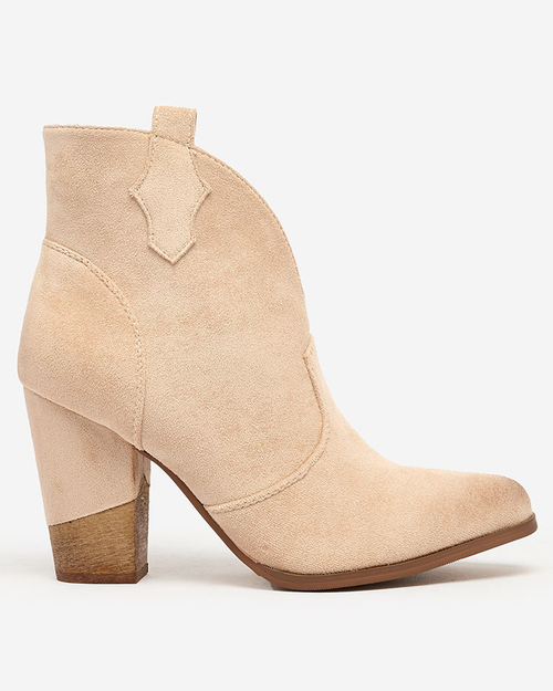 Royalfashion Бежеві жіночі ковбойські чоботи Temtera