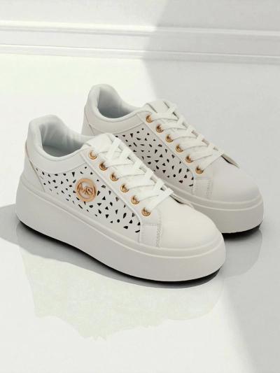 Aurelia Bianca – Bílé Tenisky Platforma Royalfashion Ecru