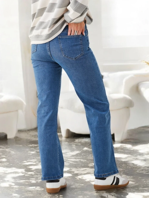 Royalfashion Котонові прямі жіночі джинси