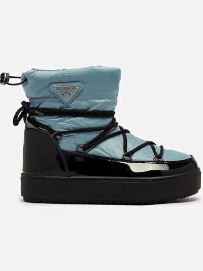 Royalfashion Dámské nazouvací boty a'la snow boots v modré barvě Vevnose