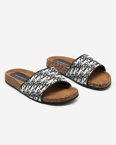 Чорні жіночі тапочки з тканинним поясом Rkieta - Взуття