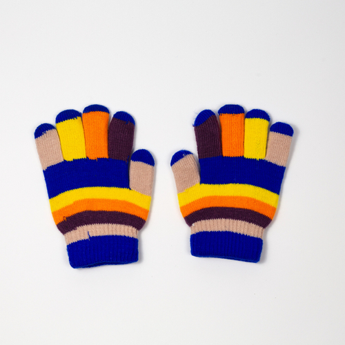 Сині дитячі рукавиці зі сніжинками